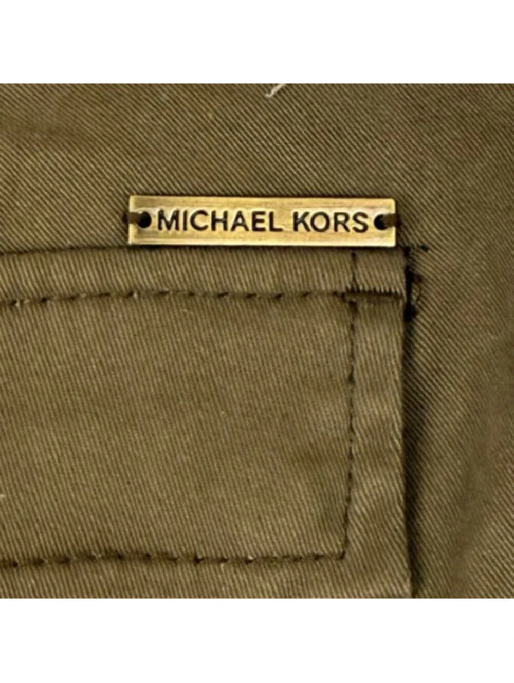 Michael Kors Womens Pants Size 10 Brown Stretch Twill Zip Pockets Ankle Zipper